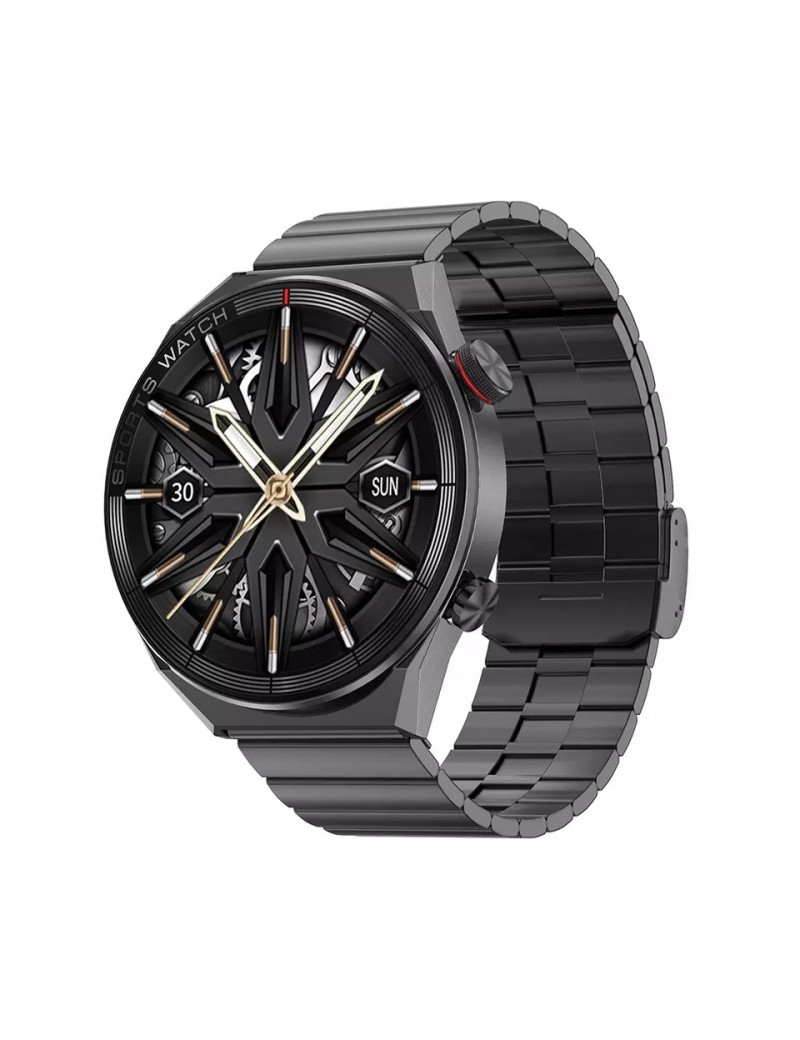 Smartwatch KELLO DX3 PRO Rozmowy BT Pulsometr Czarny Metal
